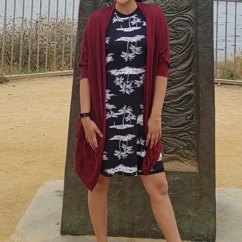 Red summer cardigan